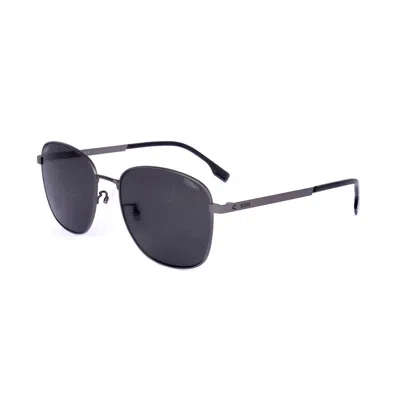 Hugo Boss Dark Grey Square Men's Sunglasses Boss 1412/f/s 0r80 57 In Black
