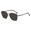 Hugo Boss Dark Grey Square Men's Sunglasses Boss 1712/f/sk 0003/ir 58 In Black