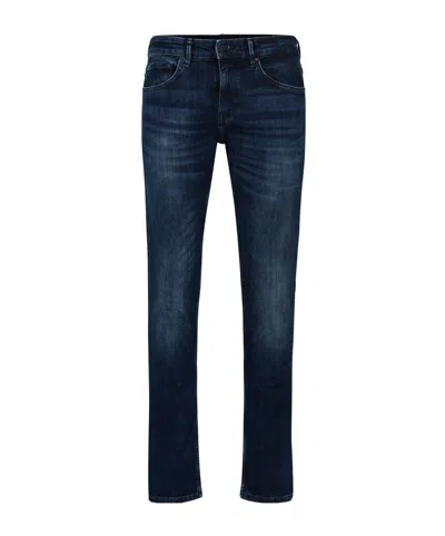 Hugo Boss Darkblue Wash Jeans In Black