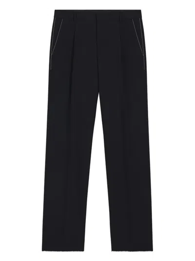 Hugo Boss Darted Scallop-hem Trousers In Blue