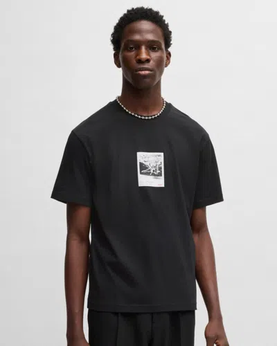 Hugo Boss Darthy Mens Dog Graphic T-shirt In Black