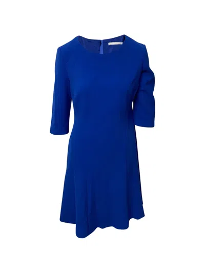 Pre-owned Hugo Boss Dasona Zip-up Mini Dress In Blue