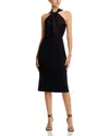 Hugo Boss Twist-detail Dress In Stretch Fabric In Black