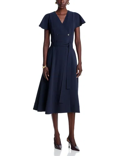 Hugo Boss Datrena Belted Dress In Blue