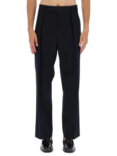 Hugo Boss Tailored High-waisted Blue Trousers In Black