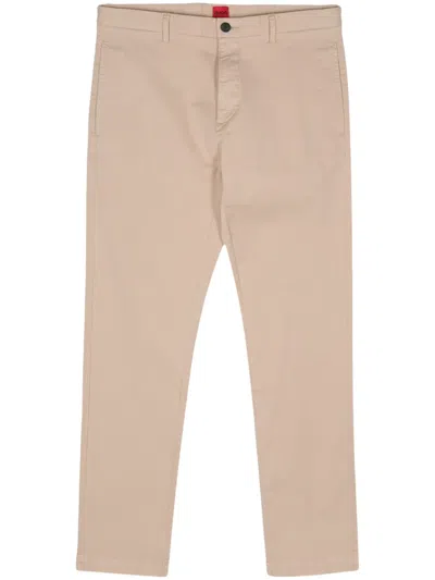 Hugo Boss David Gabardine Tapered Trousers In Neutrals