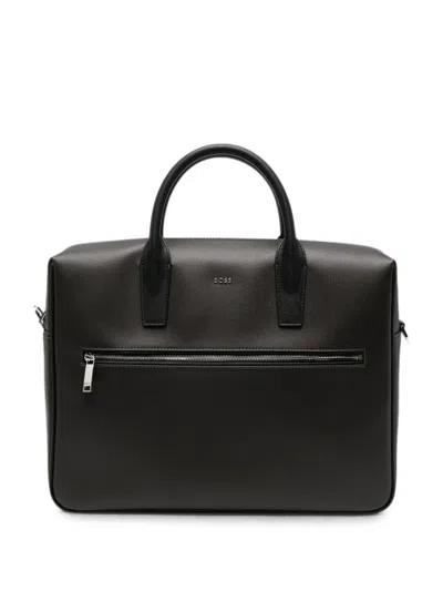Hugo Boss Daxter Logo-plaque Briefcase In Black