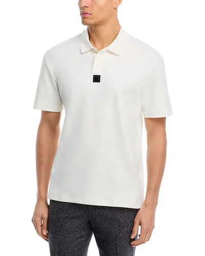 Hugo Boss Deabono Cotton Regular Fit Polo Shirt In Natural