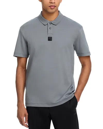 Hugo Boss Deabono Cotton Regular Fit Polo Shirt In Open Grey
