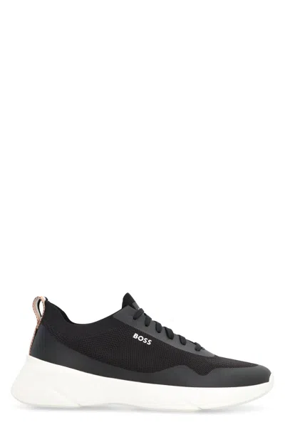 Hugo Boss Dean Fabric Low-top Sneakers In Black
