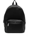 Hugo Boss Faux-leather Backpack With Logo And Signature Stripe In Black