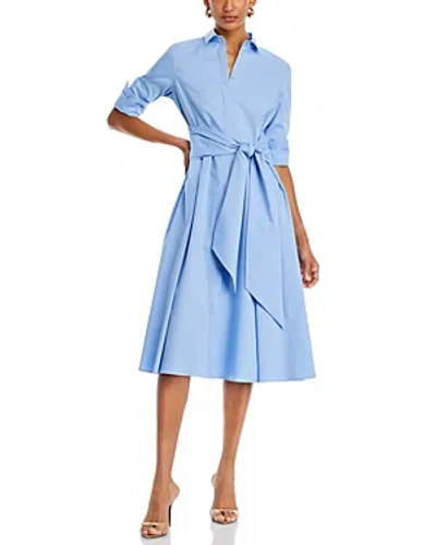 denim dress knee length short sleeve HATCH Collection The Mama Denim Dress in Vintage Dream Blue main image 1