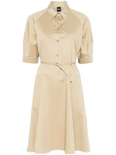 Hugo Boss Delaurena Mini Dress In Neutrals