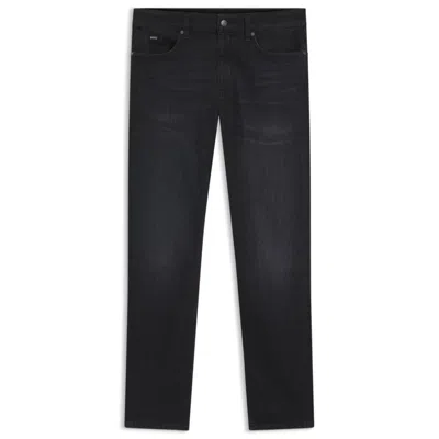 Hugo Boss Delaware Black Slim-fit Jeans In Italian-made Denim
