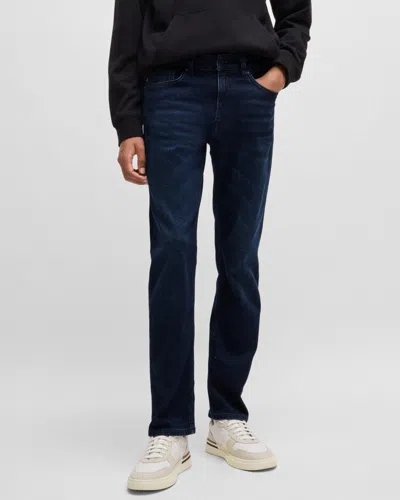Hugo Boss Delaware Bo Mens Slim Fit Comfort-stretch Dark Blue Jeans Nos