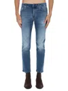 Hugo Boss Boss Blue Cotton-blend Jeans In Blue