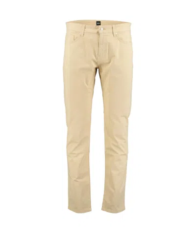 Hugo Boss Delaware Mid-rise Chino Trousers In Nude