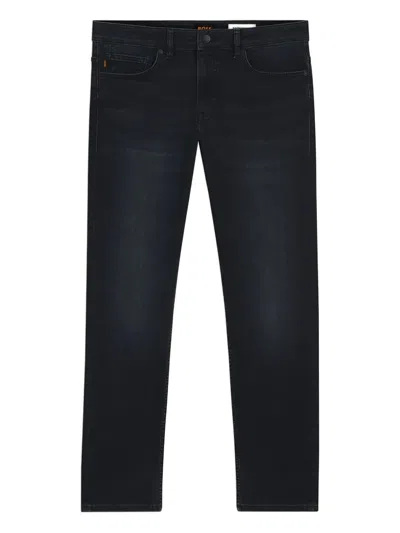 Hugo Boss Delaware Slim-fit Jeans In Blue-black Soft-motion Denim
