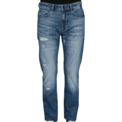 Pre-owned Hugo Boss Delaware Slim Fit Distressed Blue Jeans