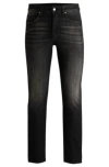 Hugo Boss Delaware Slim-fit Jeans In Black Stretch Denim In Black