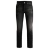 Hugo Boss Delaware Slim-fit Jeans In Black Stretch Denim In Black