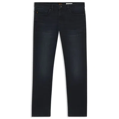 Hugo Boss Delaware Slim-fit Jeans In Blue-black Soft-motion Denim