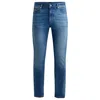 Hugo Boss Delaware Slim-fit Jeans In Blue Cashmere-touch Denim In Blue