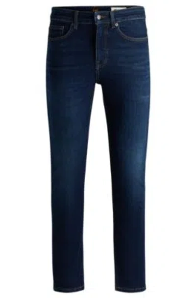 HUGO BOSS DELAWARE SLIM-FIT JEANS IN SLUBBY SUPER-STRETCH DENIM
