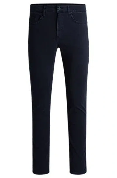 Hugo Boss Delaware Slim-fit Jeans In Soft Stretch Denim In Black