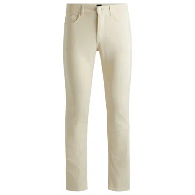 Hugo Boss Delaware Slim-fit Jeans In Soft Stretch Denim In White