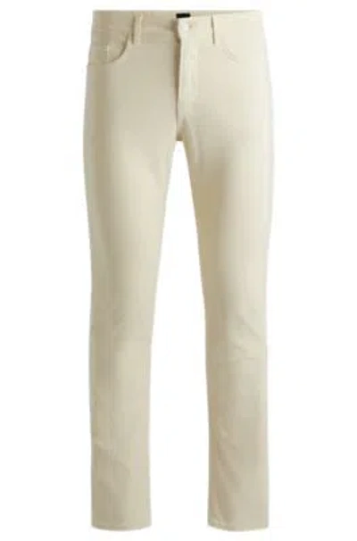 Hugo Boss Delaware Slim-fit Jeans In Soft Stretch Denim In White