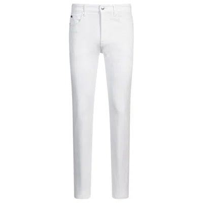 Hugo Boss Delaware Slim-fit Jeans In White Comfort-stretch Denim