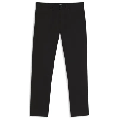 Hugo Boss Delaware Slim-fit Trousers In Fade-resistant Twill In Black