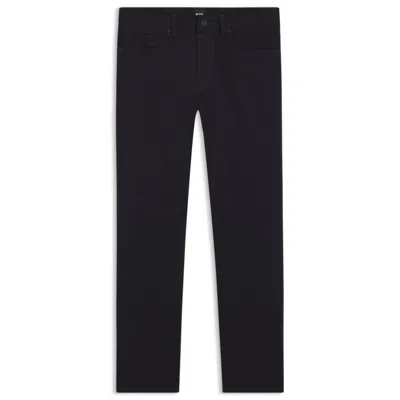 Hugo Boss Delaware Slim-fit Trousers In Fade-resistant Twill In Black
