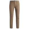 Hugo Boss Slim-fit Jeans In Two-tone Stretch Denim In Beige