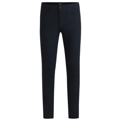 Hugo Boss Delaware Slim-fit Trousers In Performance-stretch Fabric In Black