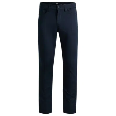 Hugo Boss Delaware Slim-fit Trousers In Stretch Satin In Blue
