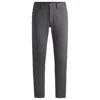 Hugo Boss Delaware Slim-fit Trousers In Two-tone Stretch Jersey In Grey