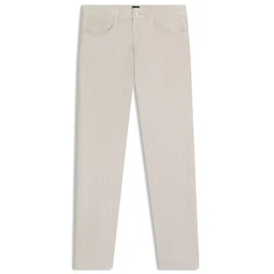 Hugo Boss Delaware Slim-fit Trousers In Wrinkle-resistant Dobby In Neutral