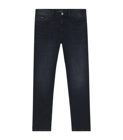 Hugo Boss Maine Regular-fit Jeans In Blue Knitted Denim
