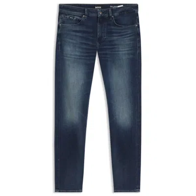 Hugo Boss Delaware Slim-fit Jeans In Stretch Cotton Blend In Blue