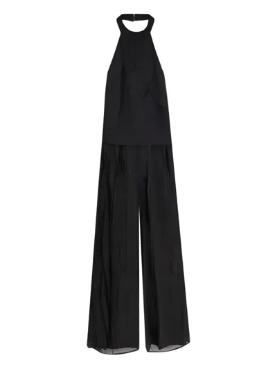 HUGO BOSS DELLANA PLEATED HALTERNECK JUMPSUIT