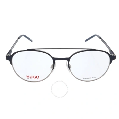 Hugo Boss Demo Oval Men's Eyeglasses Hg 1156 0ku0 53 In Blue / Ruthenium
