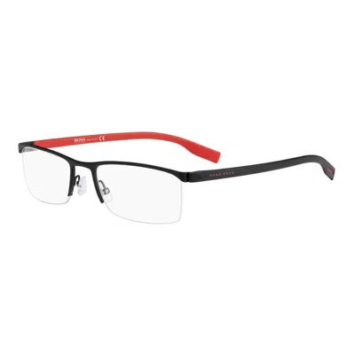Hugo Boss Demo Rectangular Men's Eyeglasses Boss 0610/n 0blx 55 In Black
