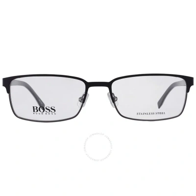 Hugo Boss Demo Rectangular Men's Eyeglasses Boss 0766 0qil 55 In Black