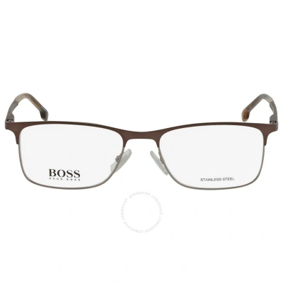 Hugo Boss Demo Rectangular Men's Eyeglasses Boss 1186 01ot 56 In Brown / Dark