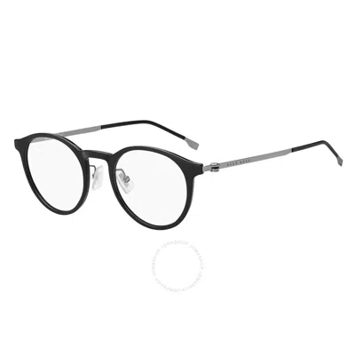 Hugo Boss Demo Round Men's Eyeglasses Boss 1350/f 0ti7 49 In Black / Ruthenium