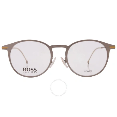 Hugo Boss Demo Round Men's Titanium Eyeglasses Boss 1252 0r81 50 In Ruthenium