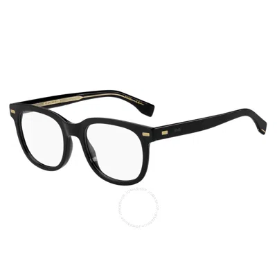 Hugo Boss Demo Square Men's Eyeglasses Boss 1444/n 0807 52 In Black