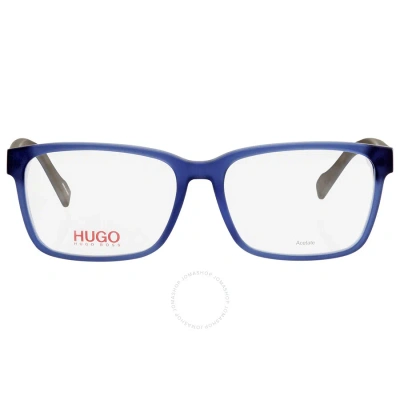 Hugo Boss Demo Square Men's Eyeglasses Hg 0182 0fll 55 In Blue